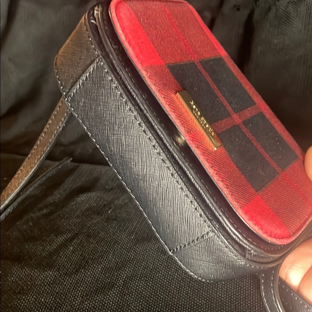Kate Spade Newbury Lane Carsen Small Black Red Plaid Crossbody Bag - Picture 4 of 9
